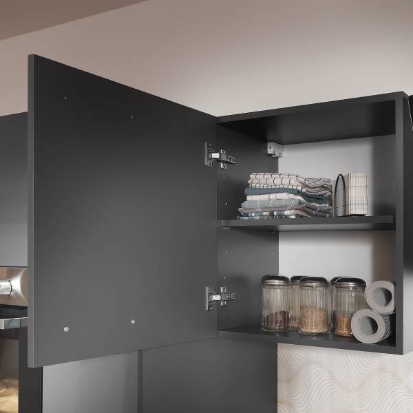 Cuisine premium Oliver 370 cm Gris mat - Sans électroménager