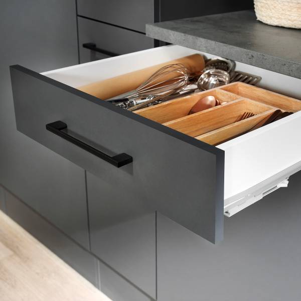 Cuisine premium Oliver 370 cm Gris mat - Sans électroménager