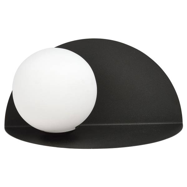 Wandlamp Form type B staal/opaalglas - zwart metaal/wit opaalglas
