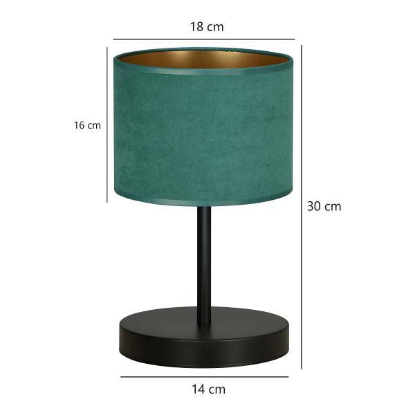 Tafellamp Hilde staal/katoen - donkergroen