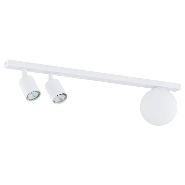 Plafondlamp Baster staal/opaalglas - wit - Aantal lichtbronnen: 3
