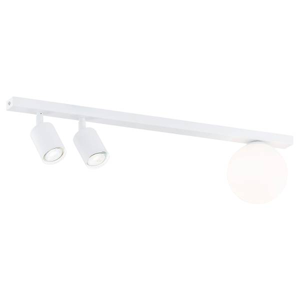 Plafondlamp Baster staal/opaalglas - wit - Aantal lichtbronnen: 3