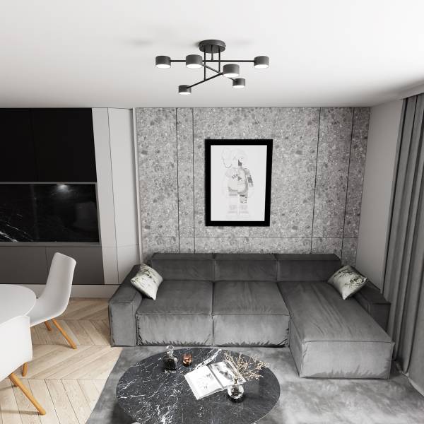 Deckenleuchte Halo Stahl - Schwarz - Flammenanzahl: 6