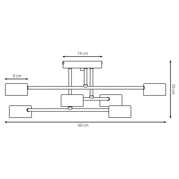 Deckenleuchte Halo Stahl - Schwarz - Flammenanzahl: 6