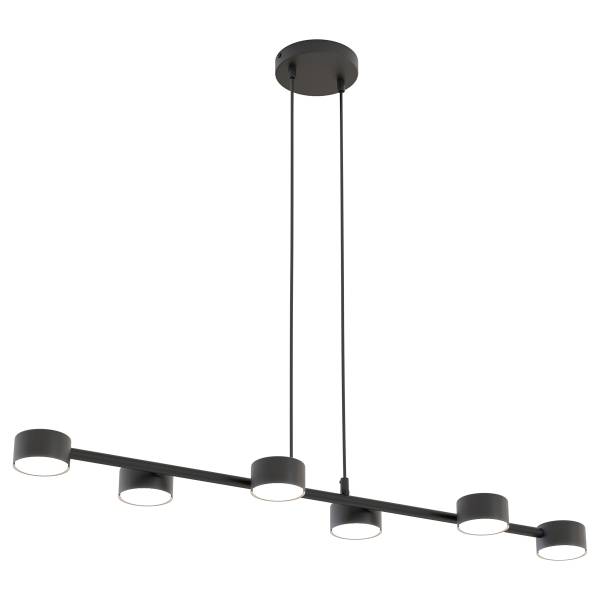 Hanglamp Megara staal - zwart - Aantal lichtbronnen: 6