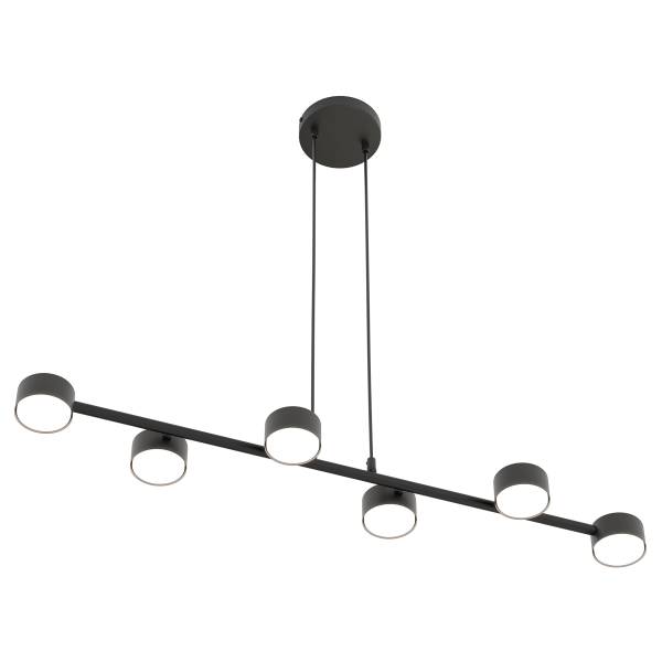 Hanglamp Megara staal - zwart - Aantal lichtbronnen: 6