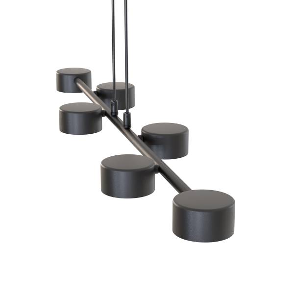 Hanglamp Megara staal - zwart - Aantal lichtbronnen: 6