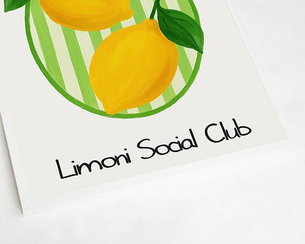Quadro Limoni Social Club Faggio massello - Vetro acrilico - 63 x 83 cm
