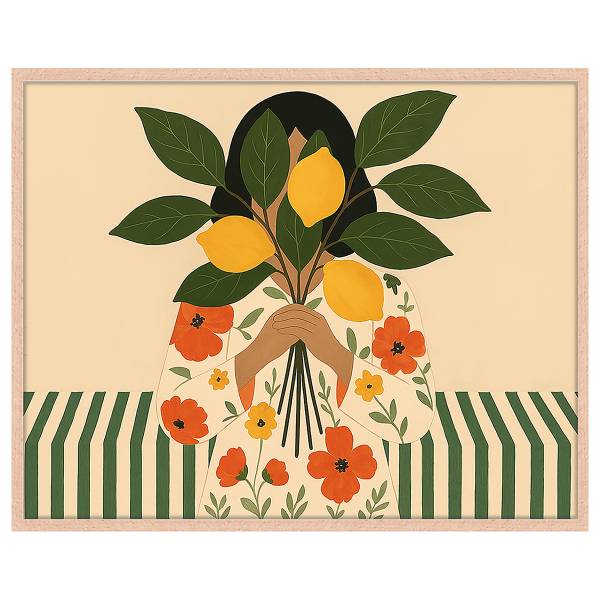Tableau déco Citrus Secrets Hêtre massif - Verre acrylique - 42 x 52 cm