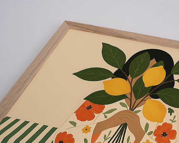 Tableau déco Citrus Secrets Hêtre massif - Verre acrylique - 42 x 52 cm