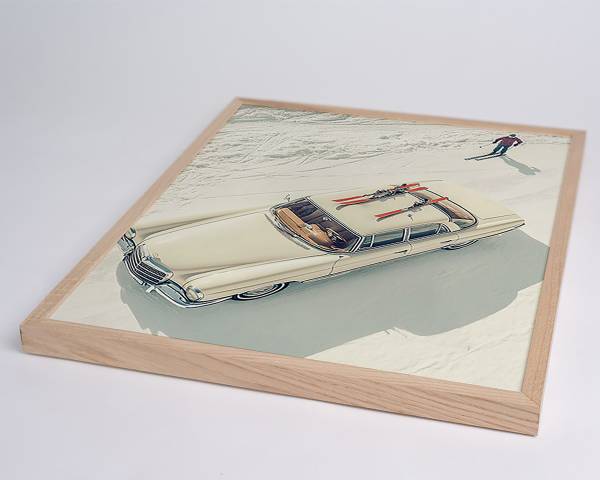 Quadro Snow Stop Faggio massello - Vetro acrilico - 42 x 52 cm