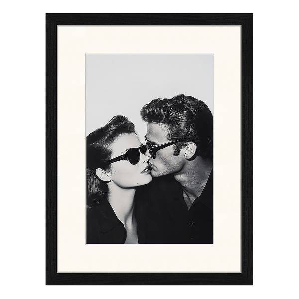 Bild The Kiss Buche massiv - Acrylglas - 33 x 43 cm