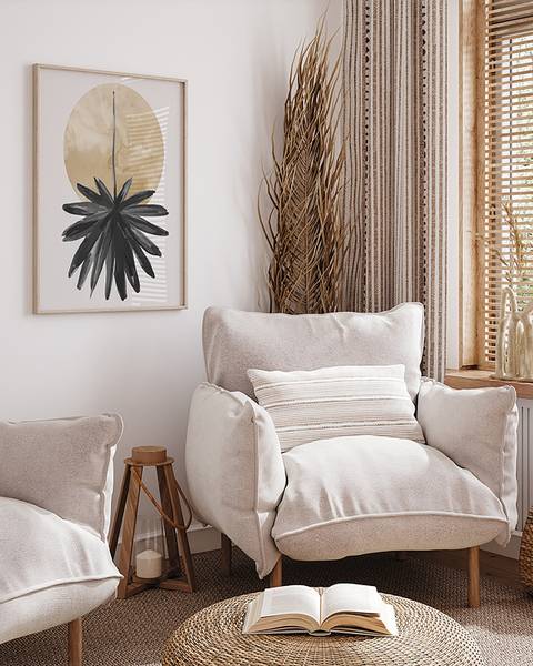 Quadro Golden Twist Faggio massello - Vetro acrilico - 52 x 62 cm