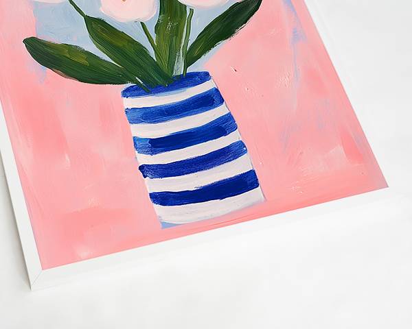 Tableau déco Pink Flowers Hêtre massif - Verre acrylique - 63 x 83 cm