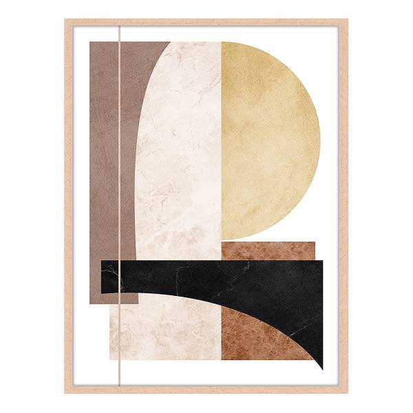 Bild Abstract Shapes in Amber Buche massiv - Acrylglas - 32 x 42 cm