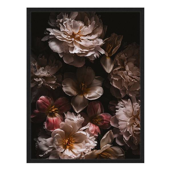 Tableau déco Baroque Flowers Hêtre massif - Verre acrylique - 33 x 43 cm