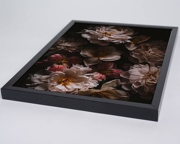 Tableau déco Baroque Flowers Hêtre massif - Verre acrylique - 33 x 43 cm