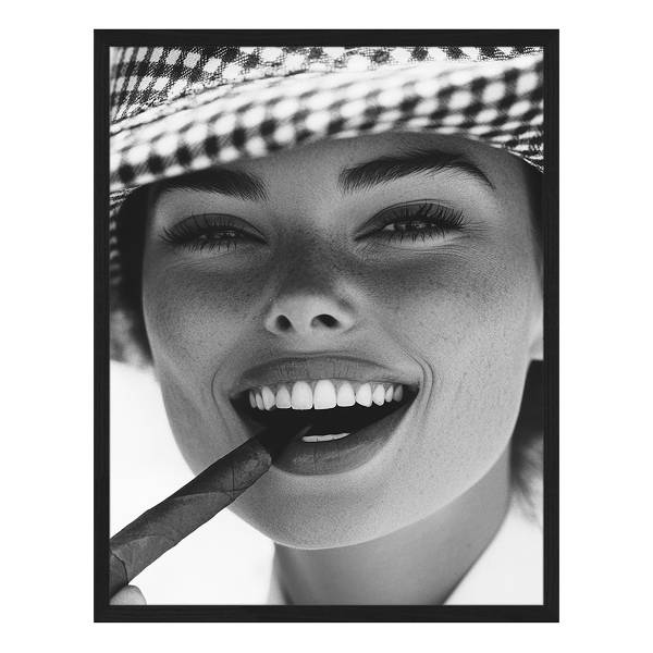 Quadro Smoking a Cigar Faggio massello - Vetro acrilico - 73 x 93 cm