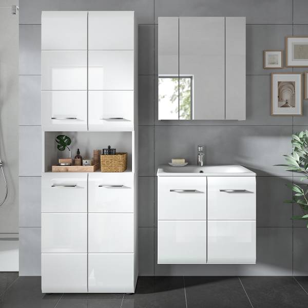 Badset Amethian 3-teilig Kombi J Hochglanz Weiß