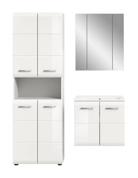 Badset Amethian 3-teilig Kombi J Hochglanz Weiß