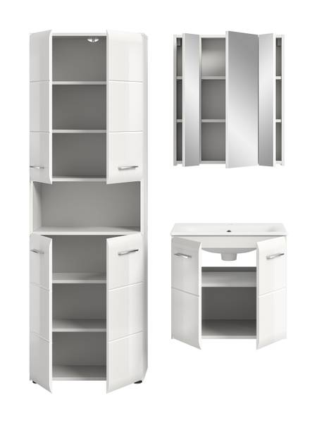 Badset Amethian 3-teilig Kombi J Hochglanz Weiß