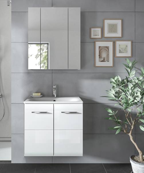 Badset Amethian 2-teilig Kombi C Hochglanz Weiß