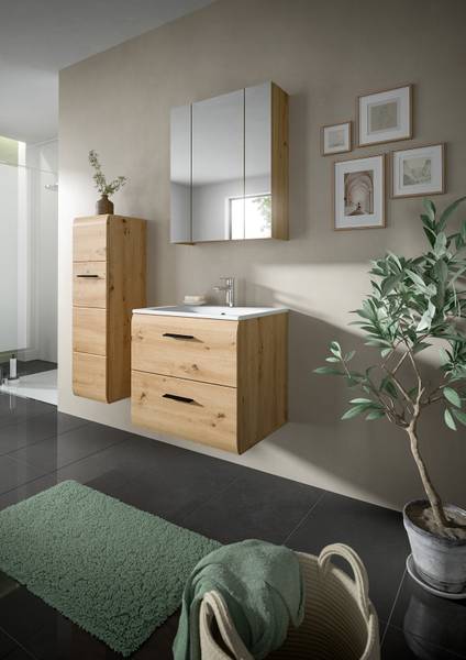 Halfhoge kast Amethian 1 deur Artisan eikenhouten look