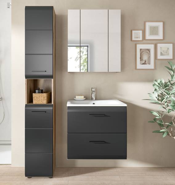 Ensemble de salle de bain Amethian 3 Noir mat