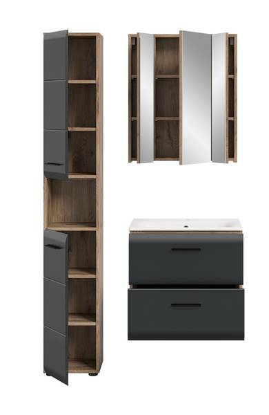 Ensemble de salle de bain Amethian 3 Noir mat