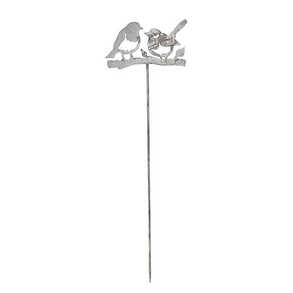 Gartenstecker Vogel Eisen - Grau