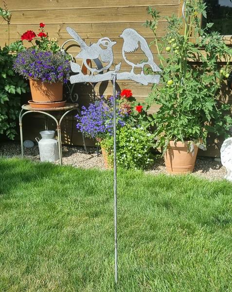 Gartenstecker Vogel Eisen - Grau
