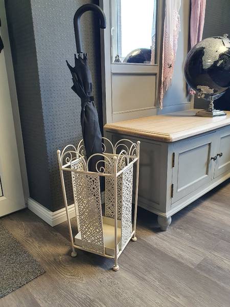 Porte-parapluies Kolei fer - blanc antique