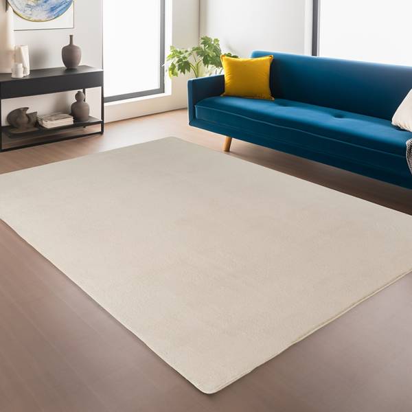Kurzflorteppich Joy 1400 Filz / Polypropylen - Creme - 120 x 160 cm