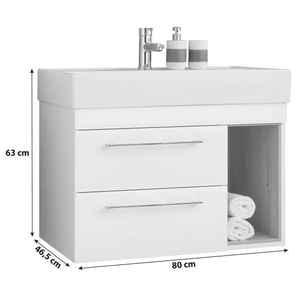 Badset Vastag 3-teilig Holzwerkstoff - 115 x 141 x 47 cm