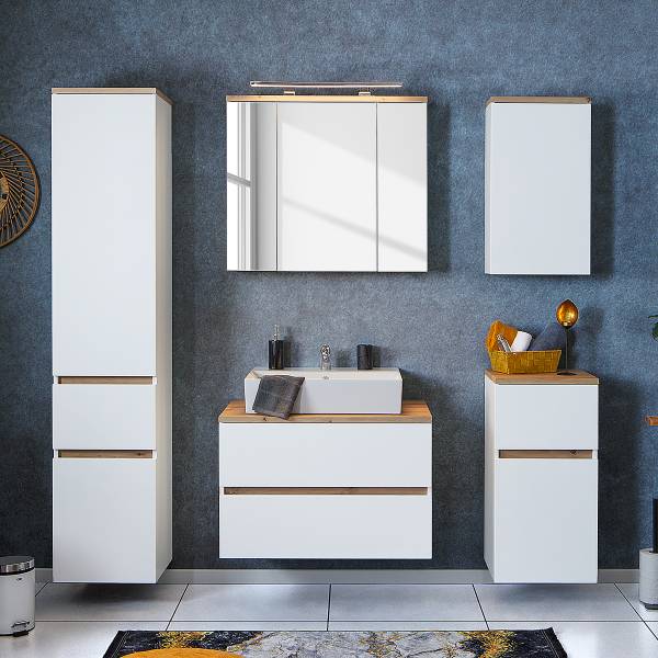 Badset Padosa 5-teilig Waschtisch 80 cm Holzwerkstoff - 160 x 182 x 47 cm