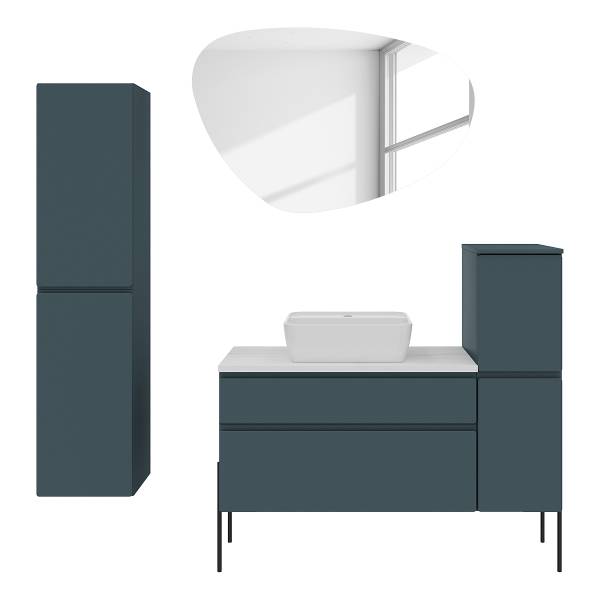 Set di 4 mobili da bagno Balatoni Blu scuro