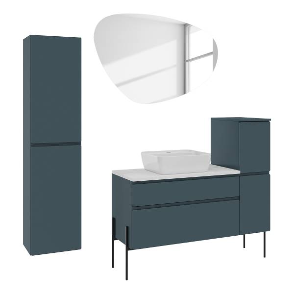 Set di 4 mobili da bagno Balatoni Blu scuro
