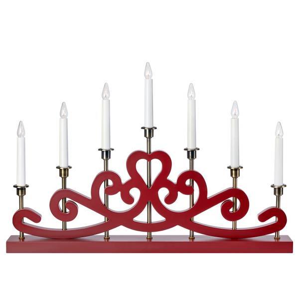 Bougeoir Nightfall Fer / Polyrésine / MDF - Rouge / Blanc