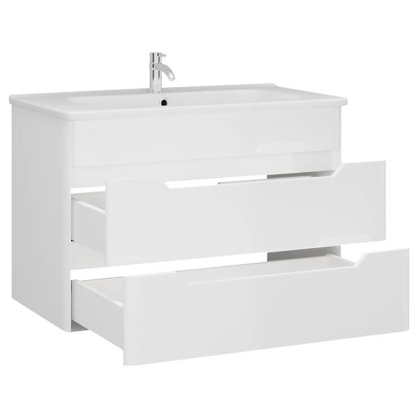 Badset Pajorok 2-teilig Weiß - Holzwerkstoff - 80 x 128 x 45 cm