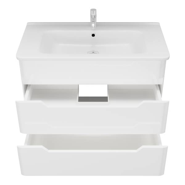 Badset Pajorok 2-teilig Weiß - Holzwerkstoff - 80 x 128 x 45 cm