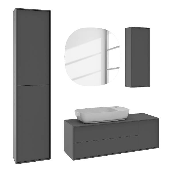 Badkamerset Cinner 4-delig plaatmateriaal op houtbasis - 190 x 180 x 45 cm