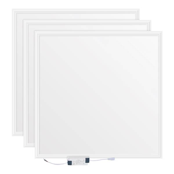 Set 3 pannelli a LED Lecom 12495 62x62 Vetro fumé / Alluminio - 1 punto luce