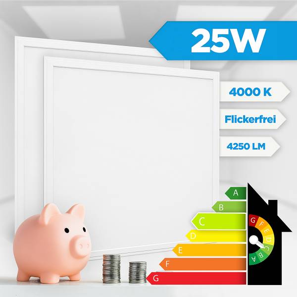 LED-paneel Back-Lit 13621 62x62 6 st. polypropeen/aluminium - 1-lichts
