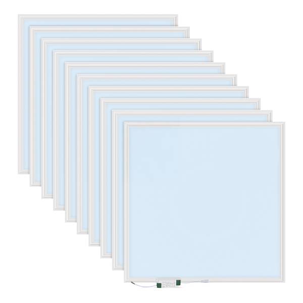 LED-paneel Lecom 12457 62x62 set van 10 polypropeen/aluminium - 1-lichts