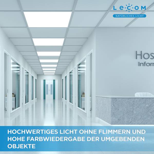 LED-paneel Lecom 12457 62x62 set van 10 polypropeen/aluminium - 1-lichts