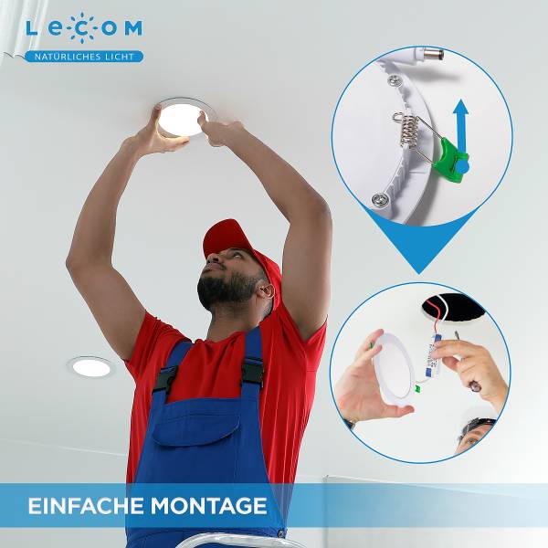 Set 6 lampade a incasso Lecom 10439 17cm Vetro fumé / Alluminio - 1 punto luce