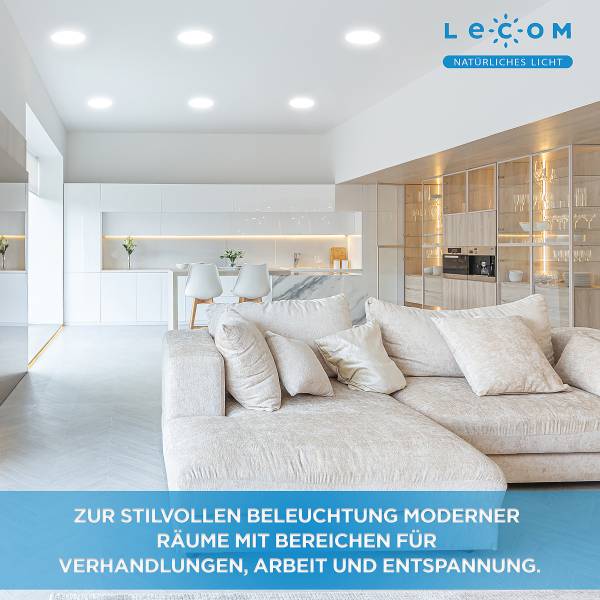 Set 6 lampade a incasso Lecom 10439 17cm Vetro fumé / Alluminio - 1 punto luce