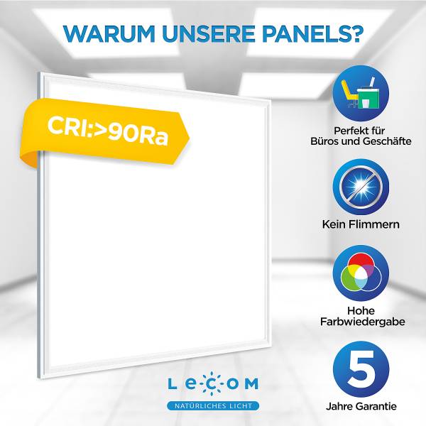 LED-Panel Lecom 10781 62x62 3er-Set Polypropylen / Aluminium - 1-flammig