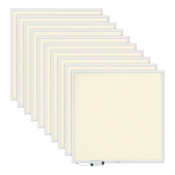 Set 10 pannelli a LED Lecom 12433 62x62 Vetro fumé / Alluminio - 1 punto luce