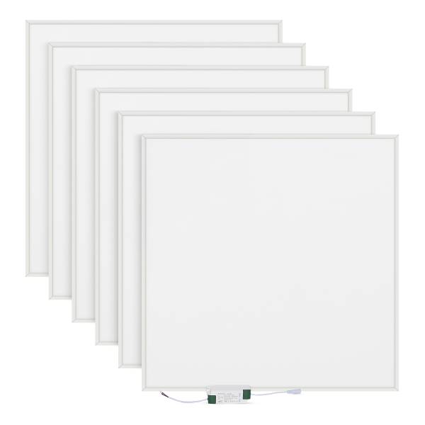 Set 6 pannelli LED Back-Lit 10521 60x60 Vetro fumé / Alluminio - 1 punto luce